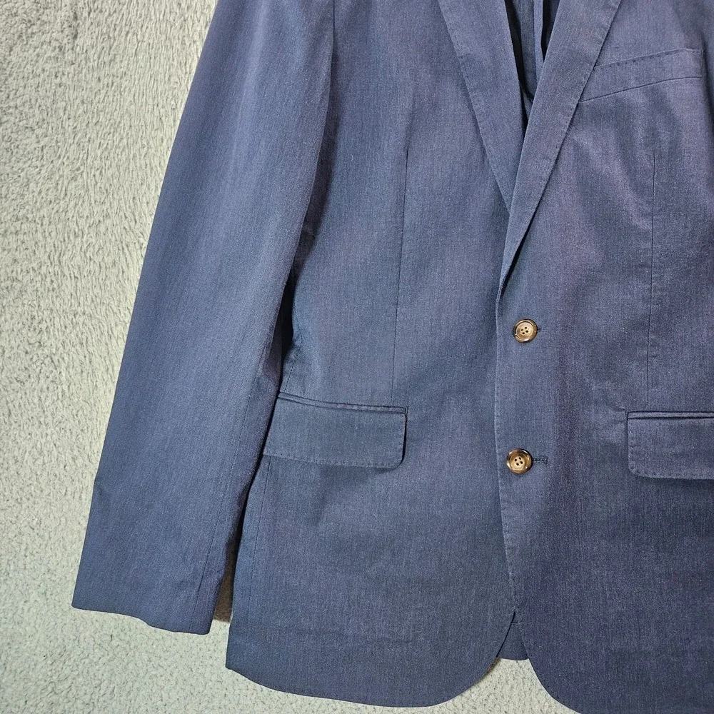 $168 NWT J Crew‎ 38R Blazer Suit Jacket Men Ludlow Cotton Blend Dark Bluish Gray